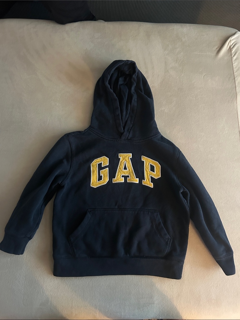 GAP Navy Hoodie with Yellow Lettering